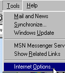 Internet Explorer menu toolbar